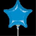 Anagram 4 in. Blue Star Flat Foil Balloon 41093